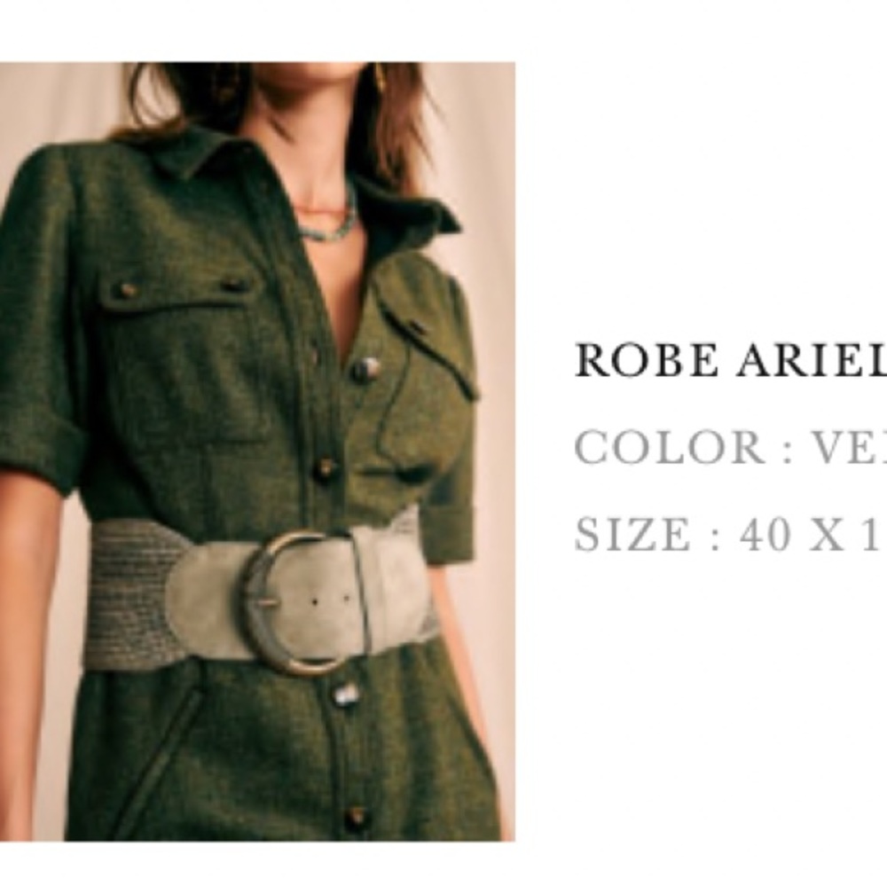 Sezane green wool Ariel dress